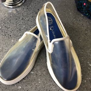 **JEFFREY CAMPBELL CLEAR SLIP-ONS**